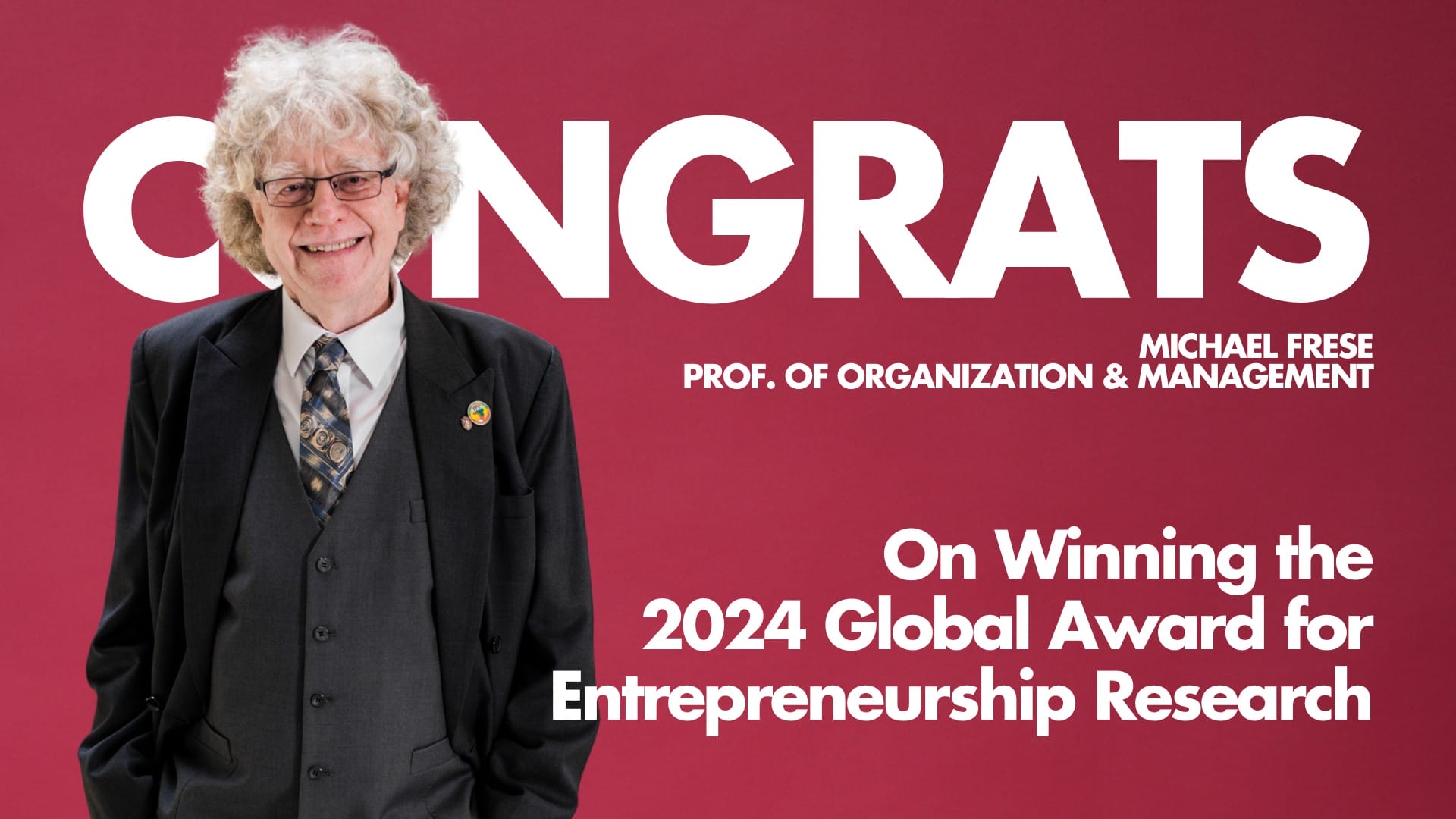 Asia Business School’s Professor Michael Frese Receives Prestigious Global Entrepreneurship Award